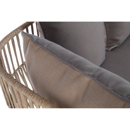 Bristol Woven Rope 2 Seater Sofa with Grey Cushions