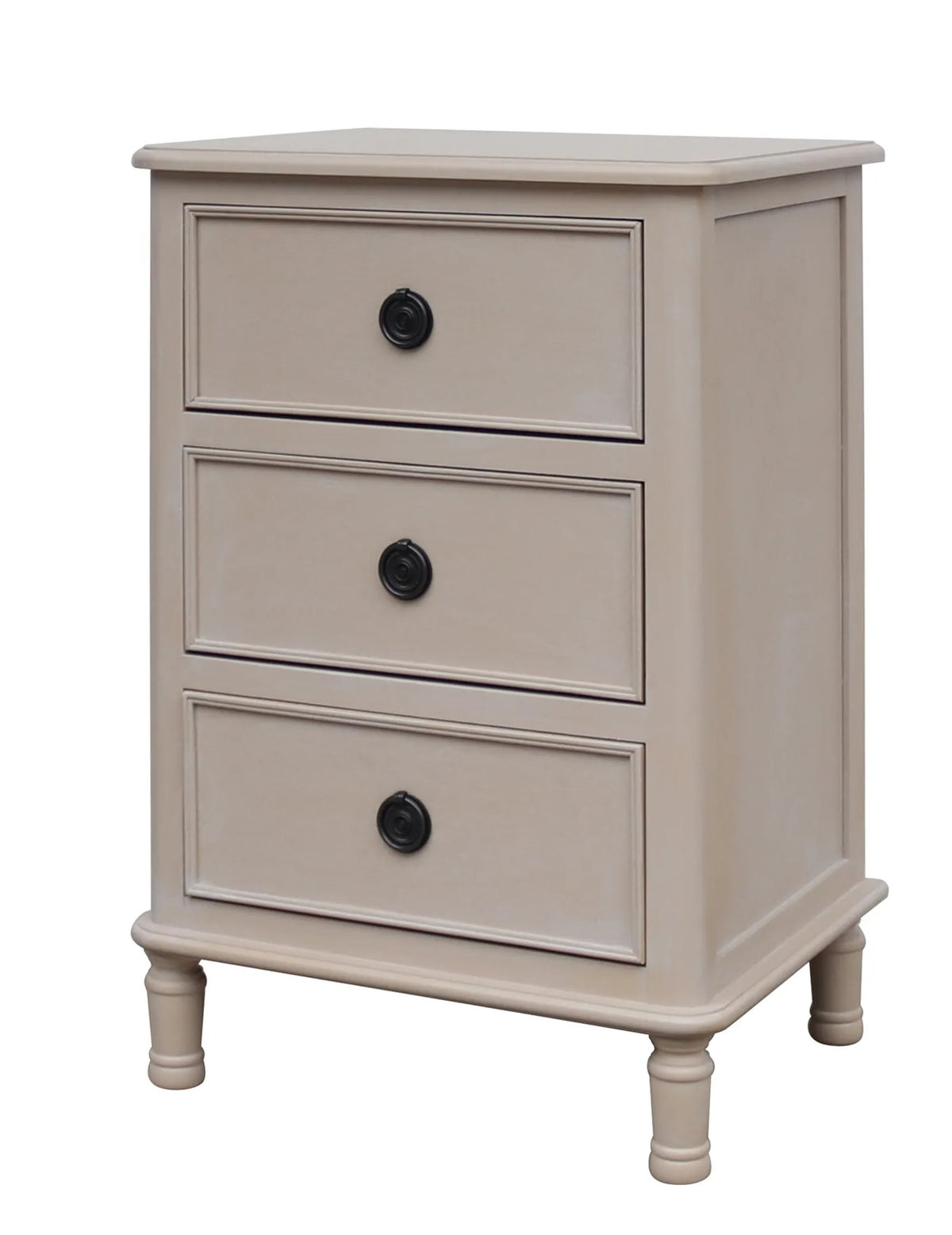 Savoy Taupe Wooden Chest of Three Bedside Drawers