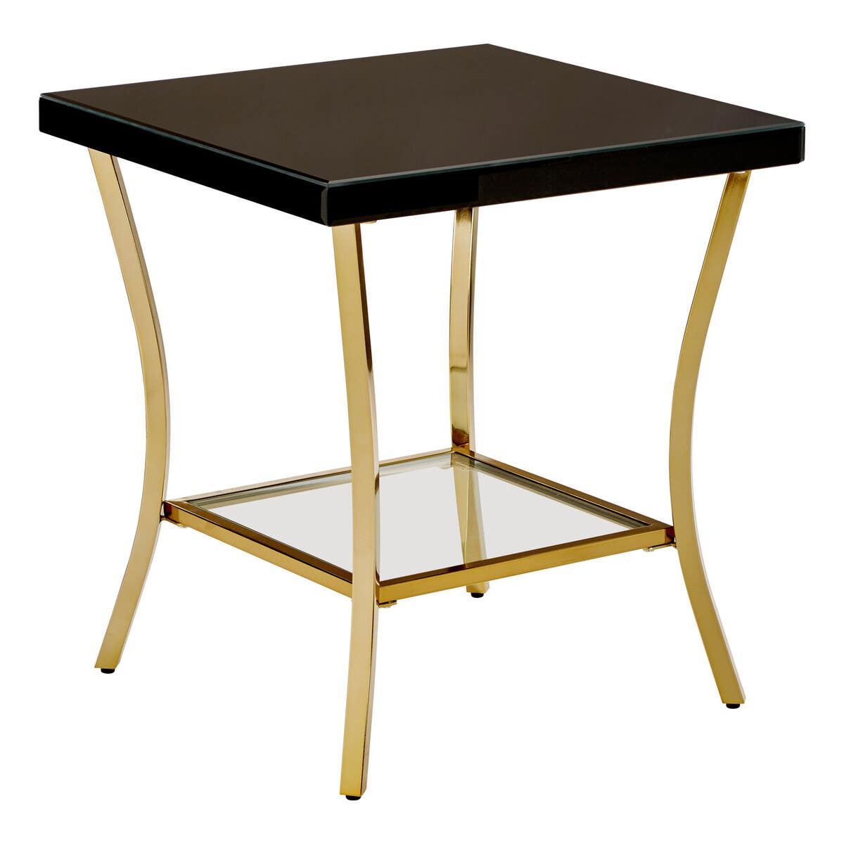 Vienna Mirror Side Table with Gold Legs 