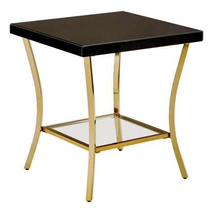 Vienna Mirror Side Table with Gold Legs 