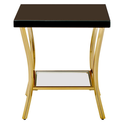 Vienna Mirror Side Table with Gold Legs 