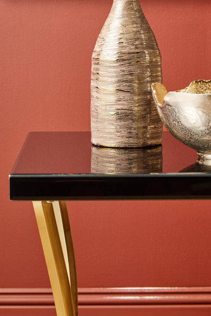 Vienna Mirror Side Table with Gold Legs 