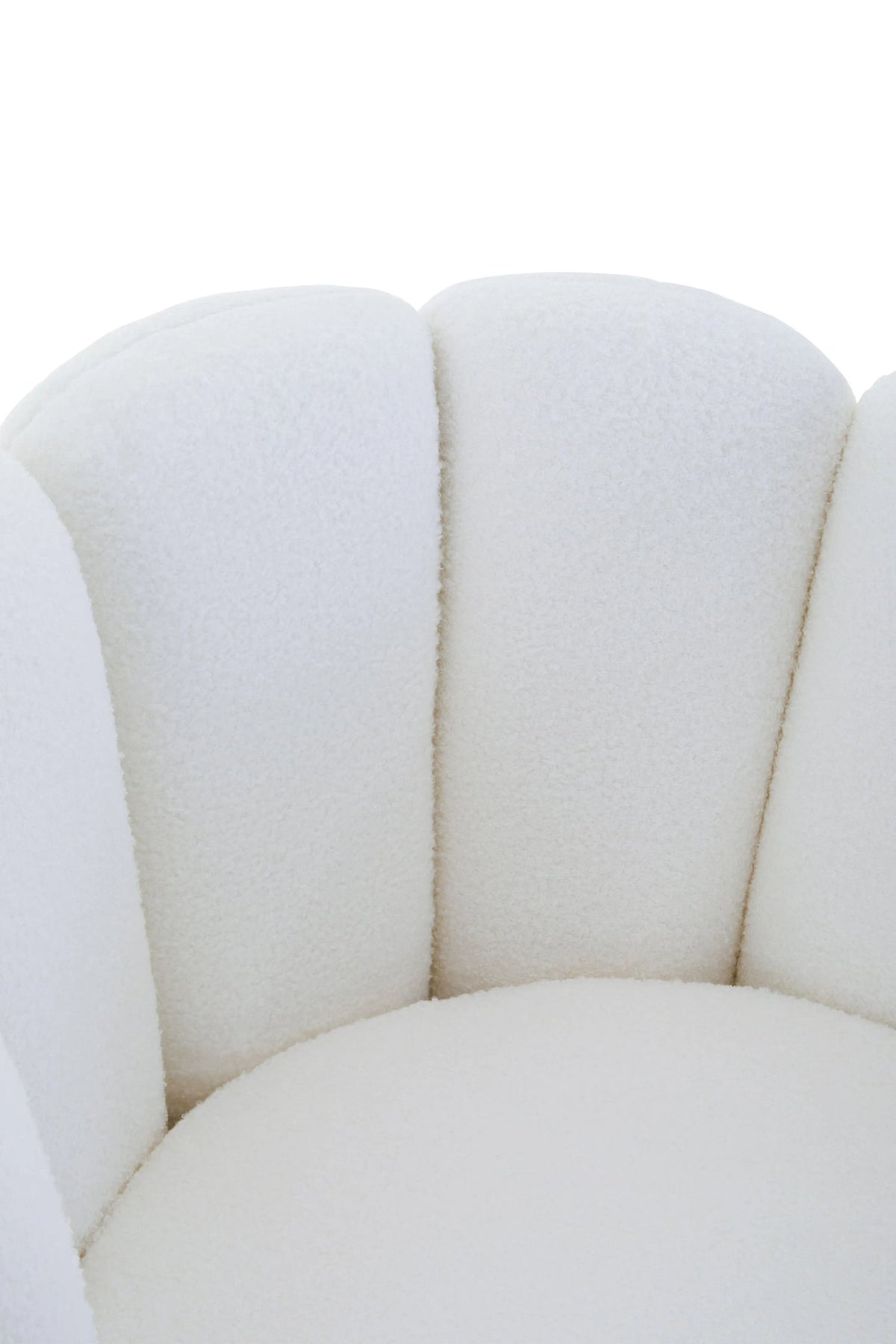 Blakeney Off White Boucle Scalloped Swivel Chair