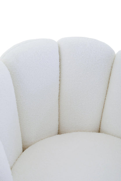 Blakeney Off White Boucle Scalloped Swivel Chair