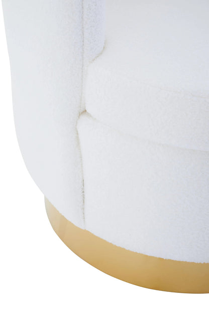 Blakeney Off White Boucle Scalloped Swivel Chair