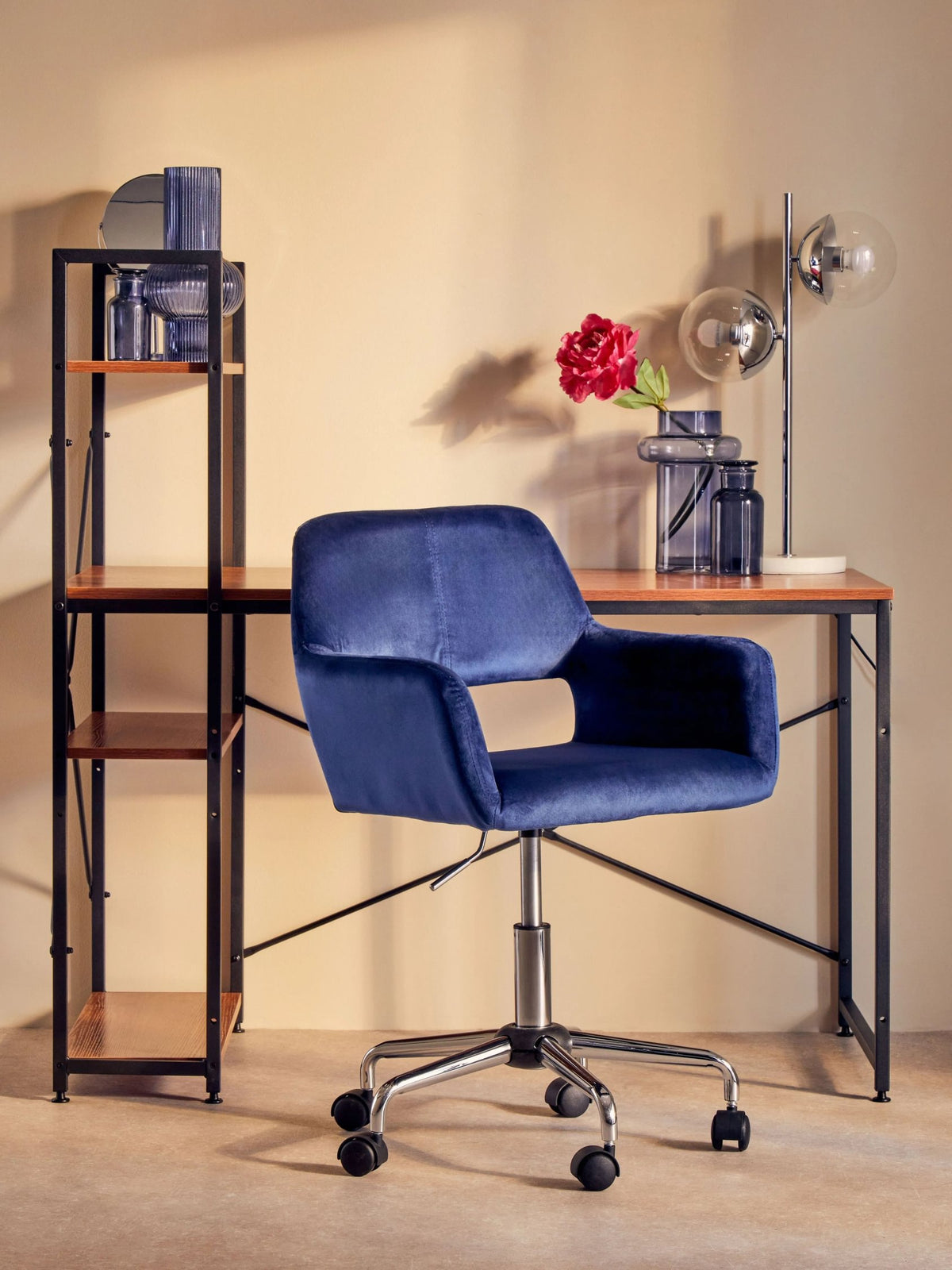Edale Wood Effect Desk with Shelves