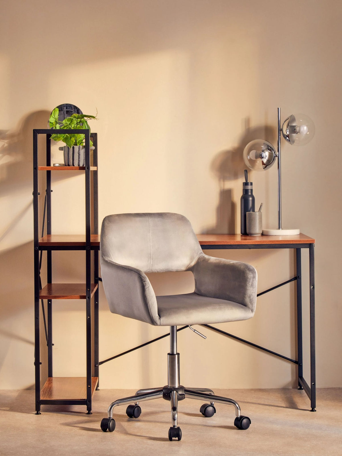 Edale Wood Effect Desk with Shelves