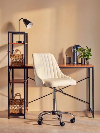 Edale Wood Effect Desk with Shelves