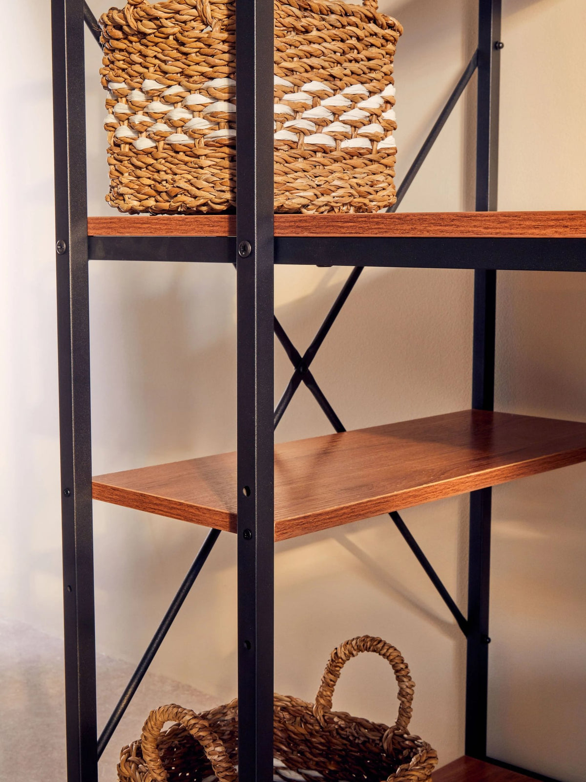 Edale Wood Effect Desk with Shelves