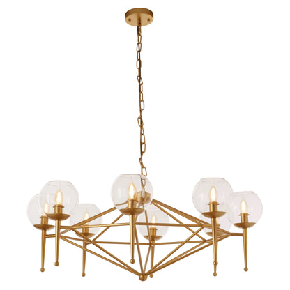 Cambridge Gold 8 Arm Geo Pendant Lamp
