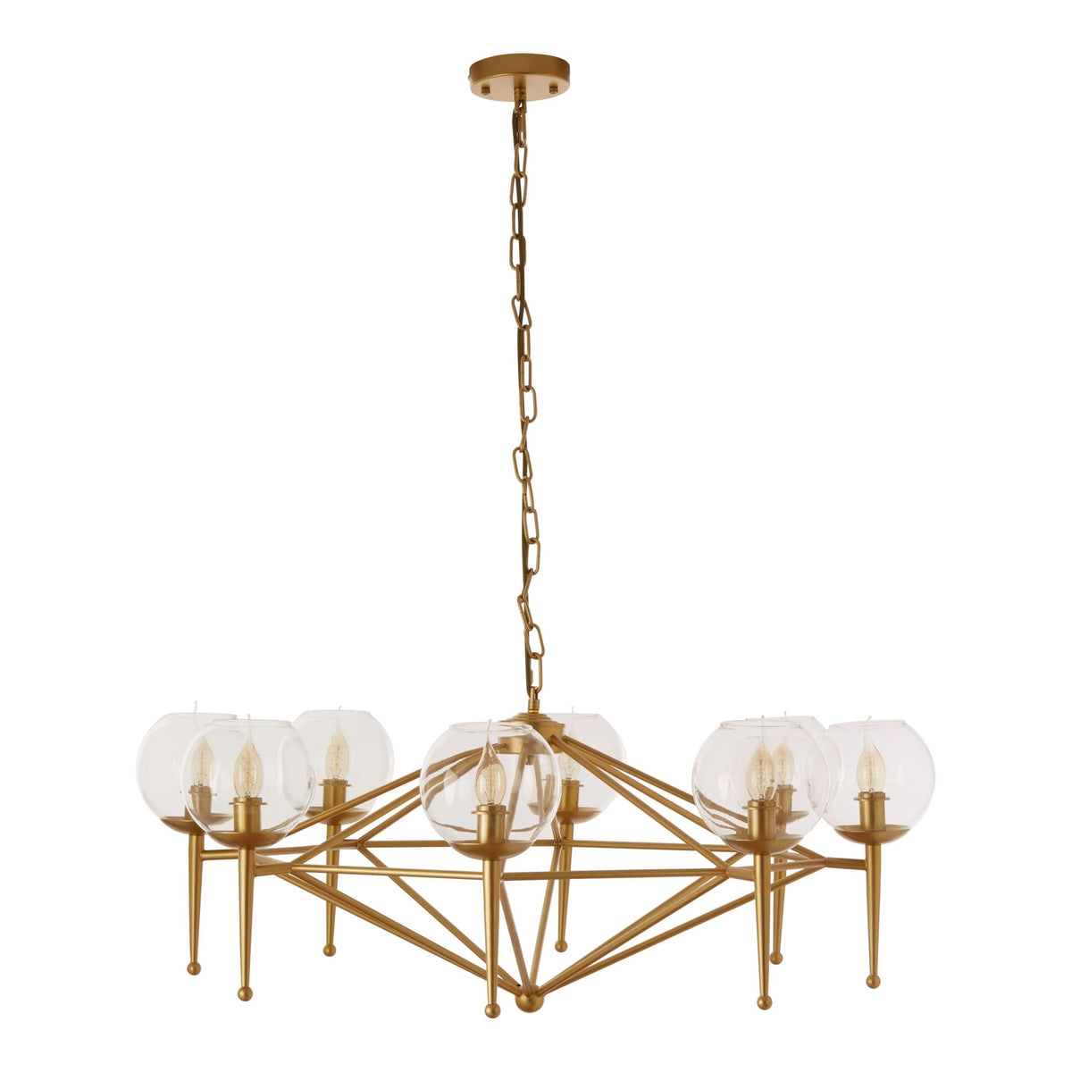Cambridge Gold 8 Arm Geo Pendant Lamp