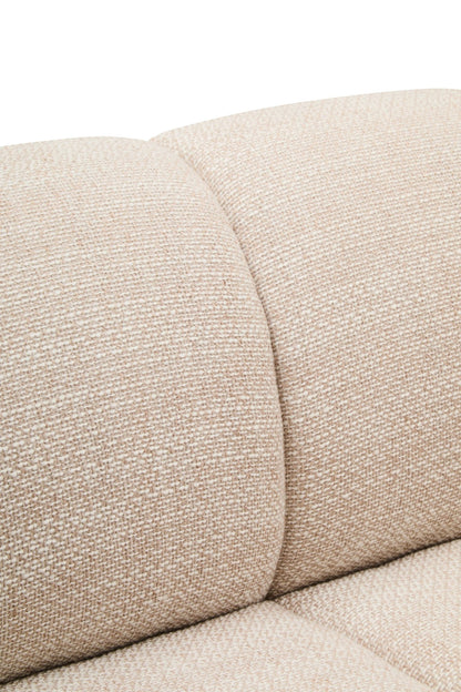 Beverley Cream Linen 3 Seater Curved Sofa