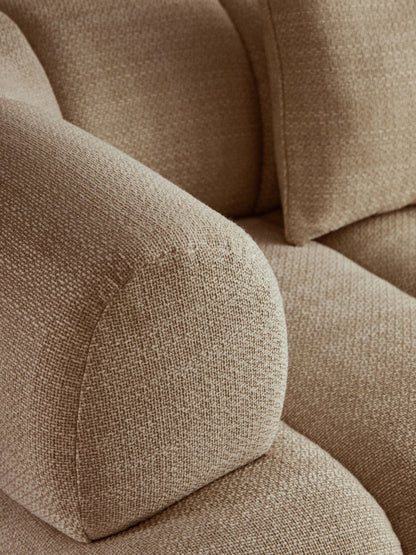 Beverley Cream Linen 3 Seater Curved Sofa