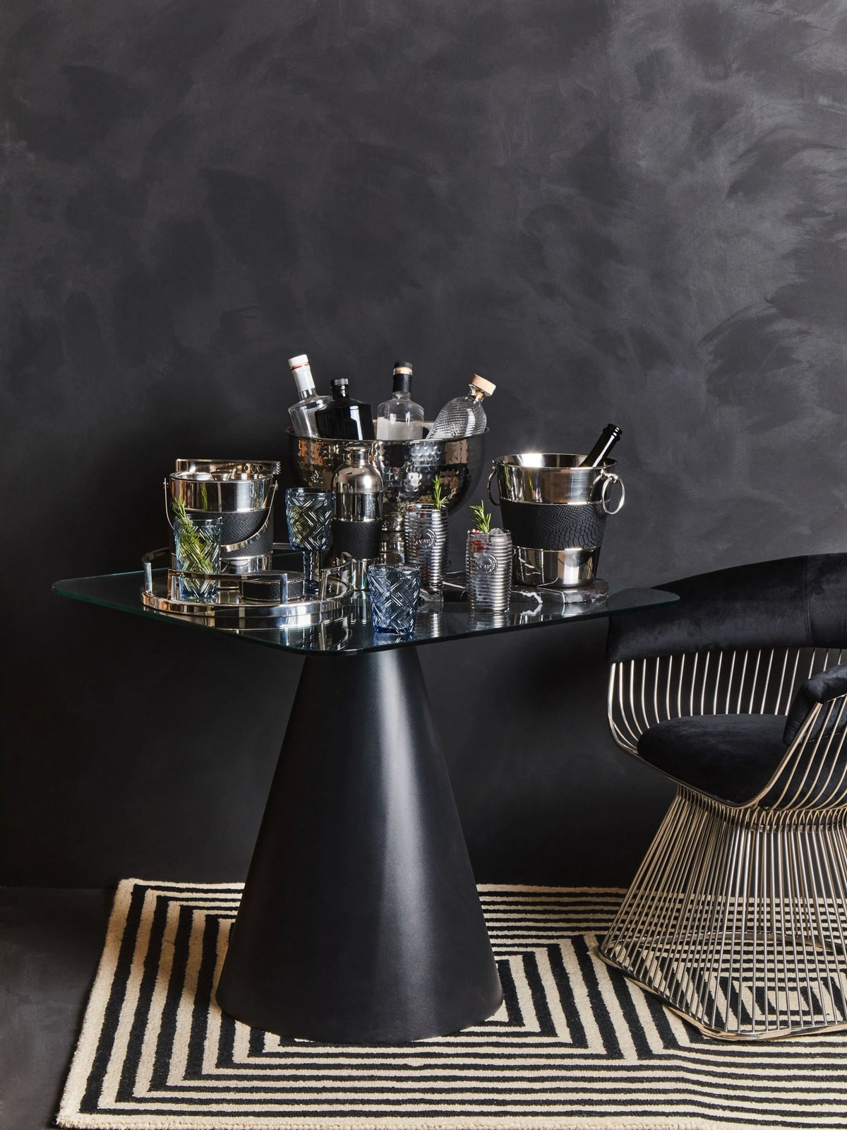 Valencia Velvet Chair #colour_black-silver