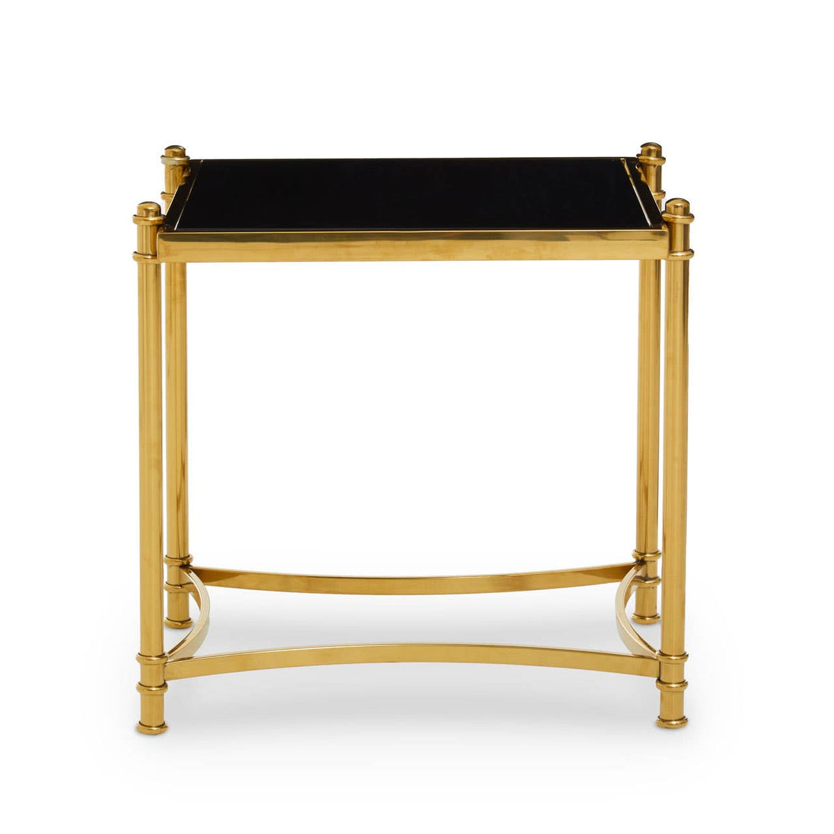 Monaco Gold Side Table with Black Glass