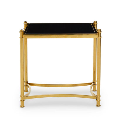 Monaco Gold Side Table with Black Glass