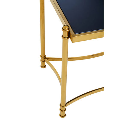 Monaco Gold Side Table with Black Glass