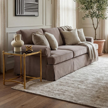Monaco Gold Side Table with Black Glass
