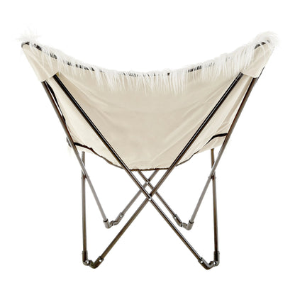 Emsworth White Faux Fur Butterfly Chair
