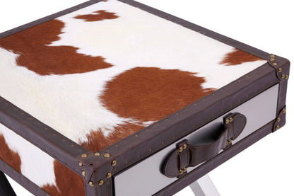 Vienna Hair On Leather Side Table 