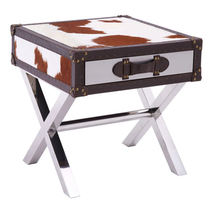 Vienna Hair On Leather Side Table 