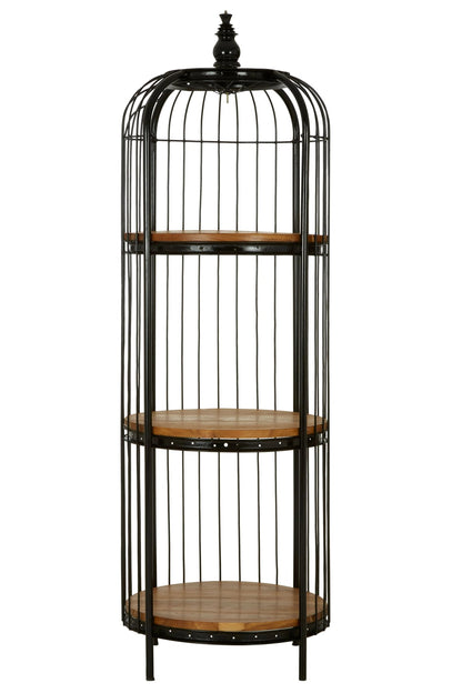 Mousehole Black Finish 3 Tier Birdcage Small Shelf Unit