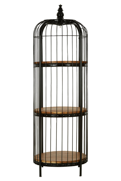 Mousehole Black Finish 3 Tier Birdcage Small Shelf Unit