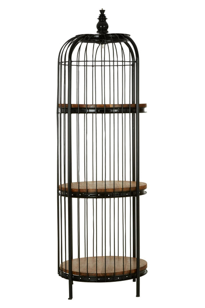 Mousehole Black Finish 3 Tier Birdcage Small Shelf Unit