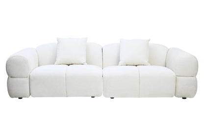 Kirkby Cream Textured Fabric Large 3 Seater Sofa