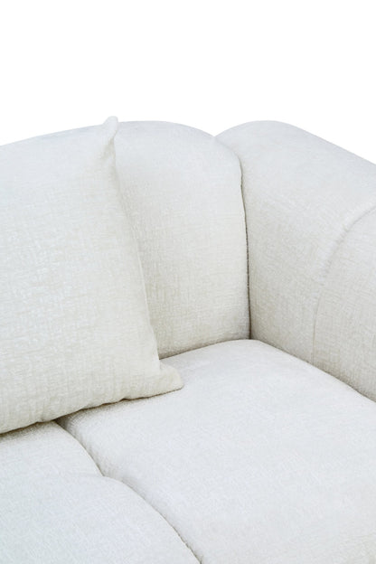 Kirkby Cream Textured Fabric Large 3 Seater Sofa