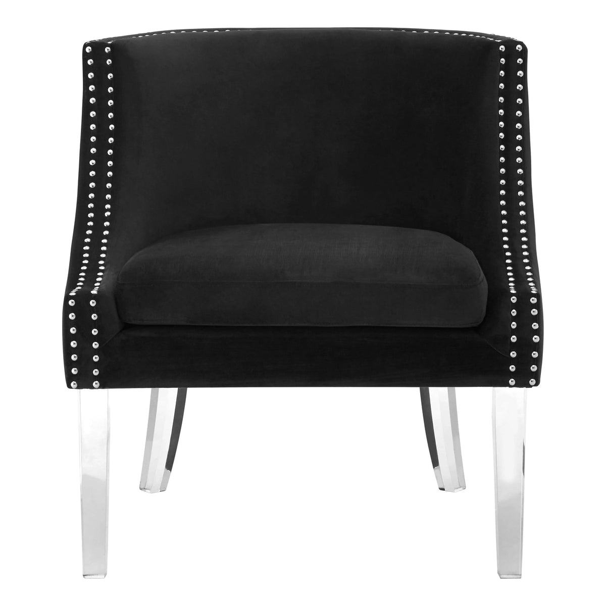 Sorrento Velvet Chair with Acrylic Legs #colour_black