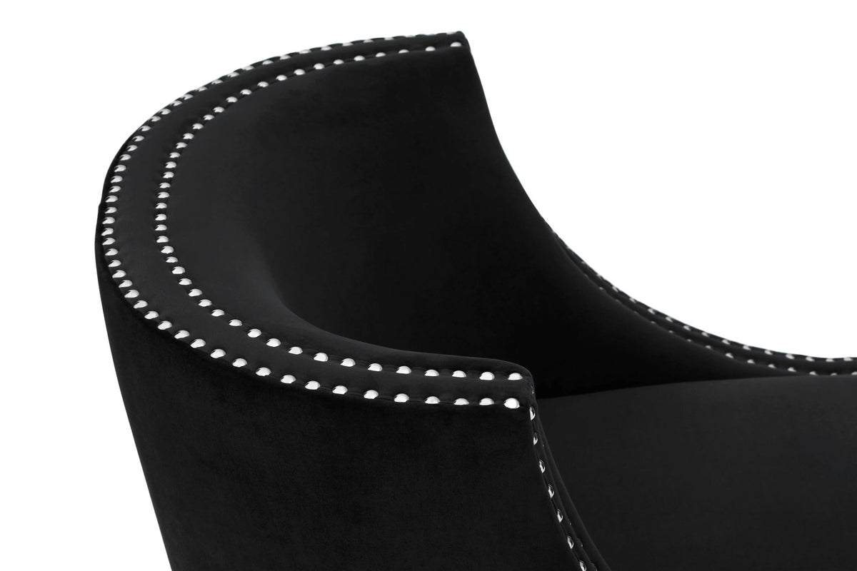Sorrento Velvet Chair with Acrylic Legs #colour_black