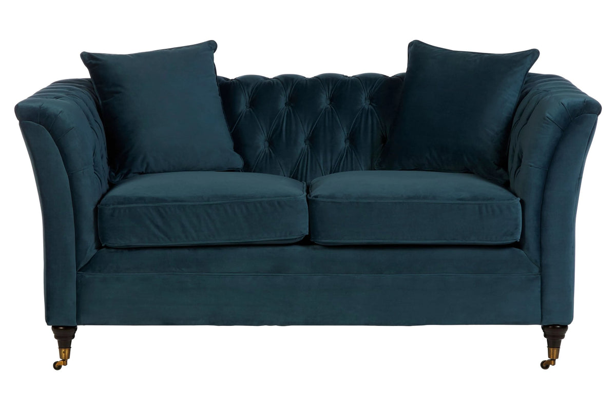 Naples Two Seat Velvet Sofa #colour_midnight-blue