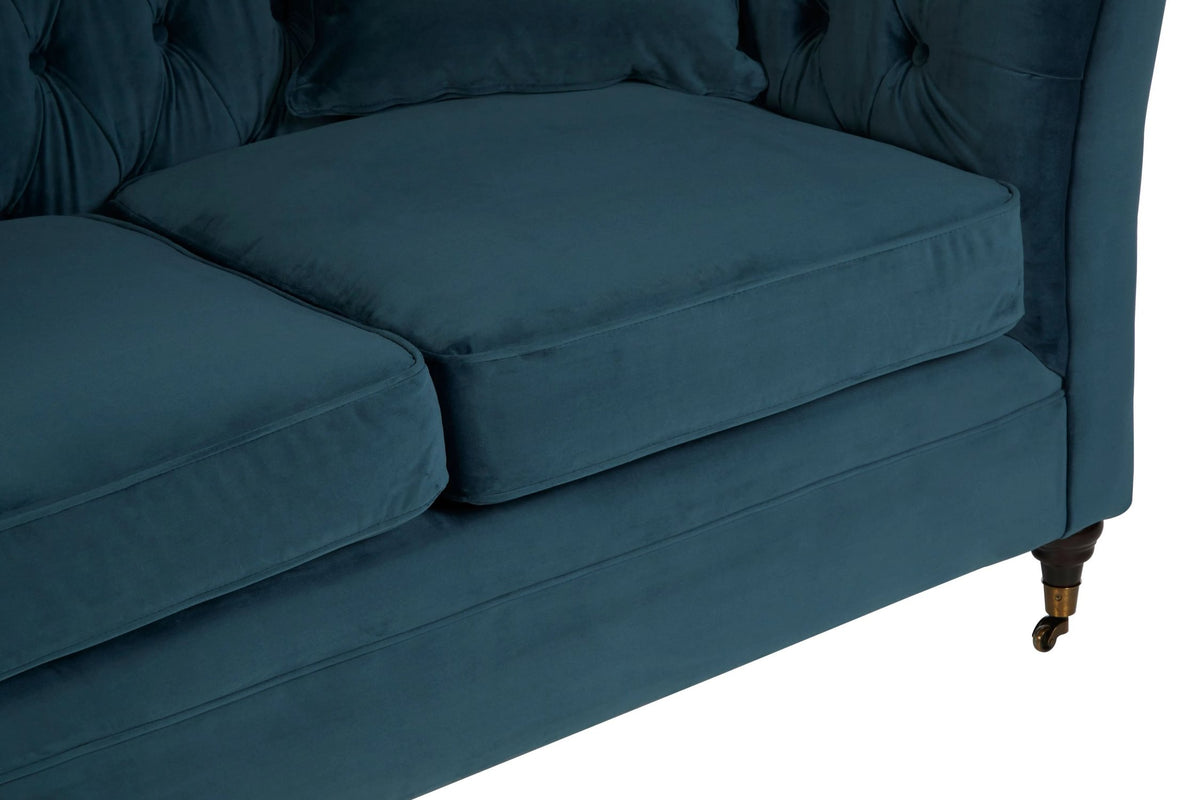 Naples Two Seat Velvet Sofa #colour_midnight-blue