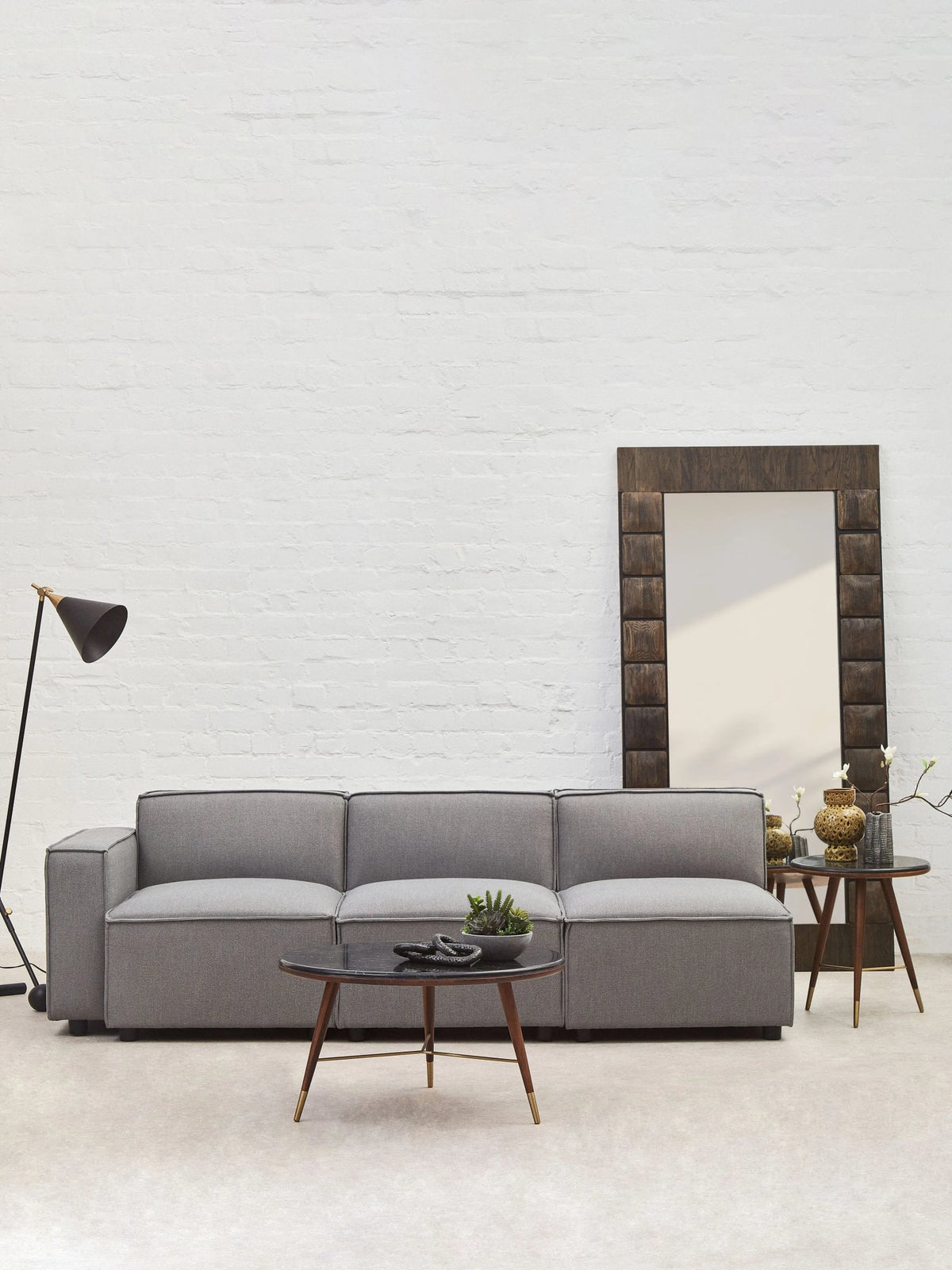 Marylebone Grey Fabric Modular Sofa (left-hand)