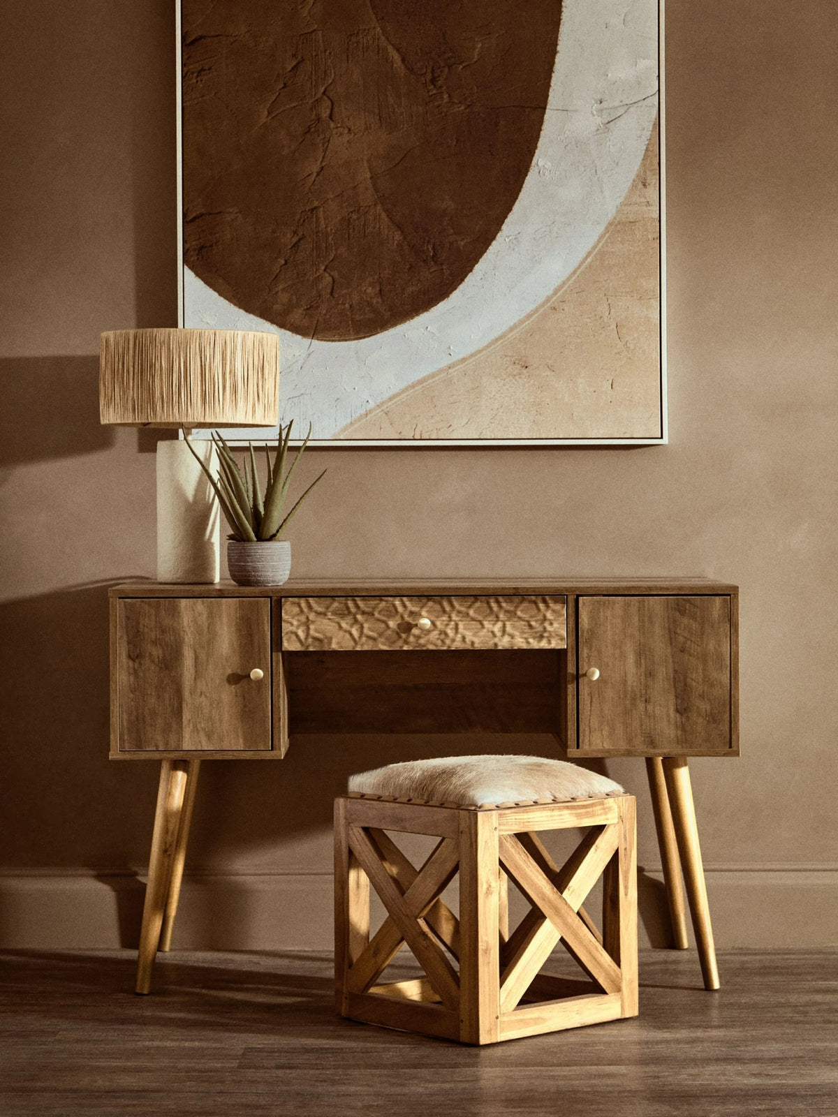 Mayfair Wood Veneer Desk with Storage