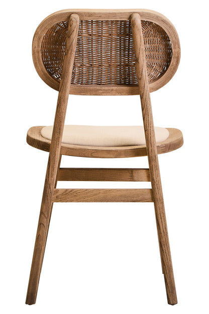 Stirling Beige Fabric and Elm Wood Dining Chair 