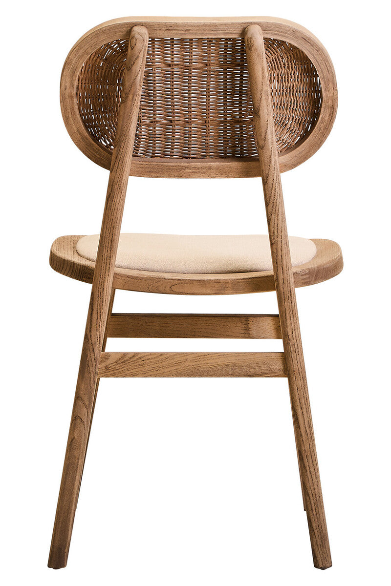 Stirling Beige Fabric and Elm Wood Dining Chair 