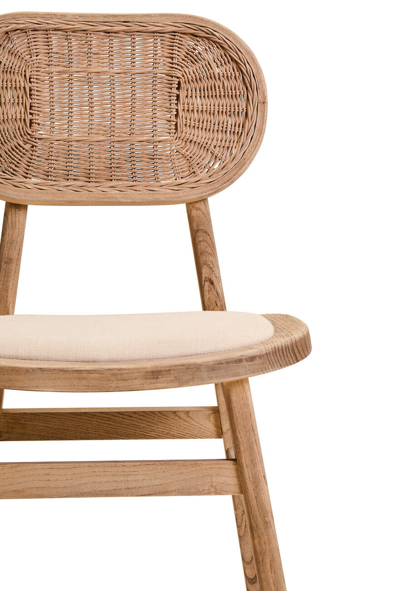 Stirling Beige Fabric and Elm Wood Dining Chair 