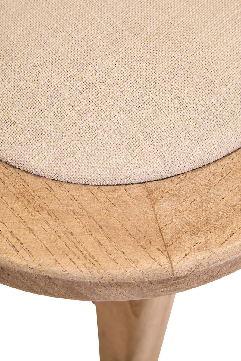 Stirling Beige Fabric and Elm Wood Dining Chair 