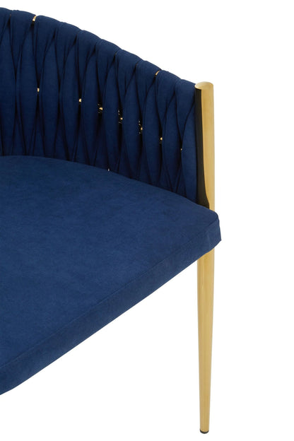 Richmond Blue Dining Chair with Woven Back