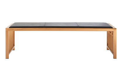 Porto Black Leather Bench 