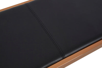 Porto Black Leather Bench 