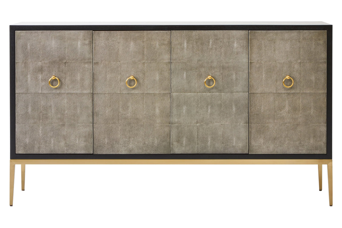 Valencia Grey Shagreen Effect 4 Door Sideboard
