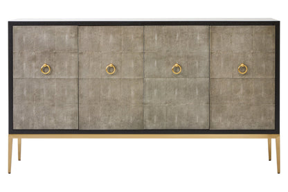 Valencia Grey Shagreen Effect 4 Door Sideboard