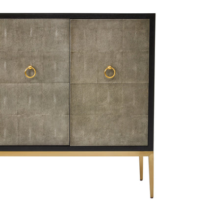 Valencia Grey Shagreen Effect 4 Door Sideboard