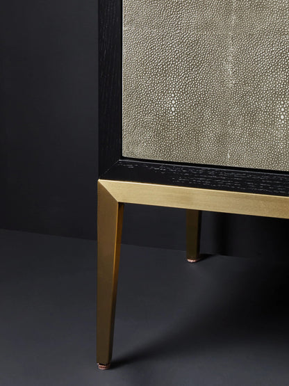 Valencia Grey Shagreen Effect 4 Door Sideboard