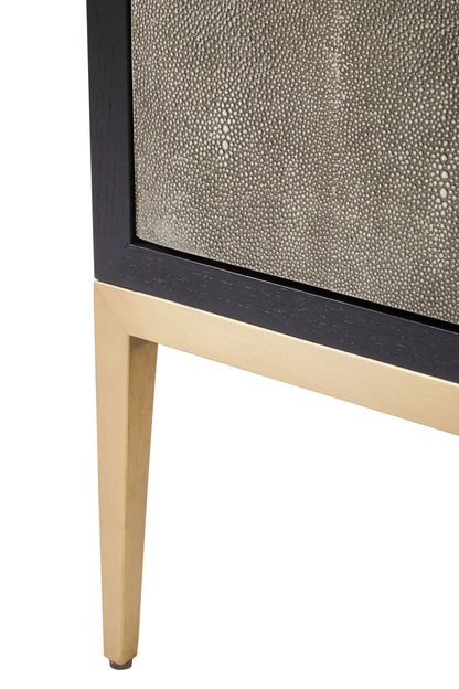 Valencia Grey Shagreen Effect 4 Door Sideboard