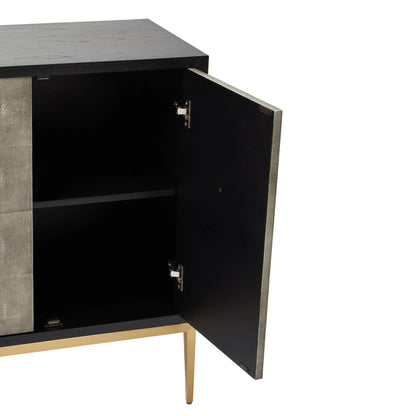 Valencia Grey Shagreen Effect 4 Door Sideboard