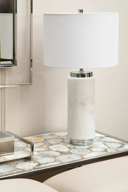 Loxley White Agate and Silver Console Table